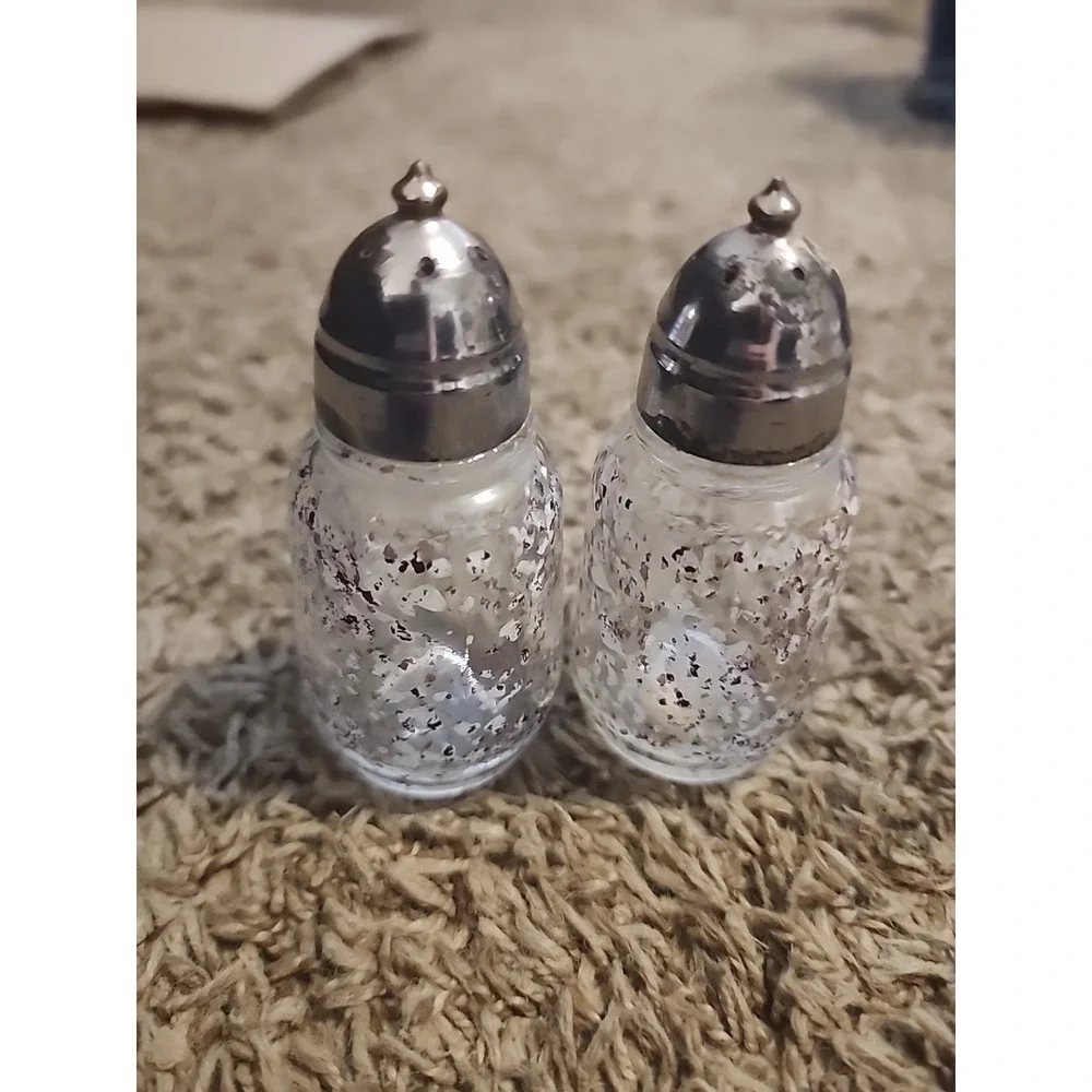 Vintage Anchor Hocking Sparkle‎ S&P, Oil & Vin Cruette- Set